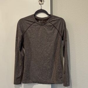Figs Gray/ Brown Long Sleeve Underscrub Top